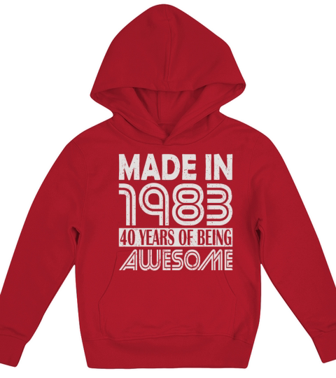 40th birthday vintage 1983 40 years Kids Hoodie