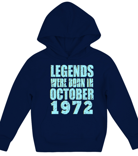 50th Birthday legends were born in October 1972 Kids Hoodie