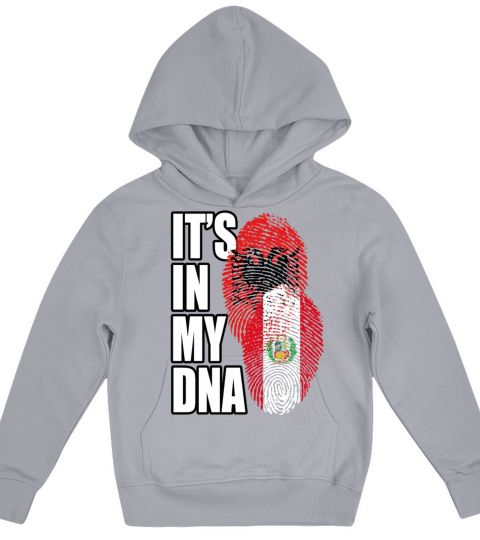 Albanian And Peruvian Mix Heritage DNA Flag Kids Hoodie