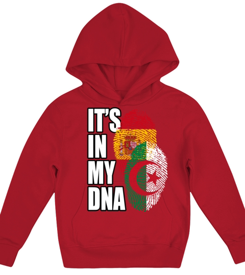 Algerian And Spaniard Mix Heritage DNA Flag Kids Hoodie
