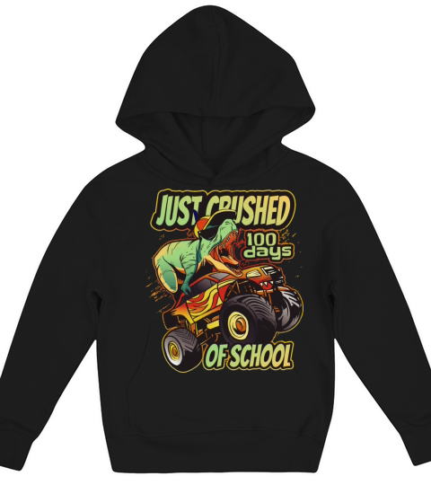 Awesome T-Rex Monster Truck Kids Hoodie