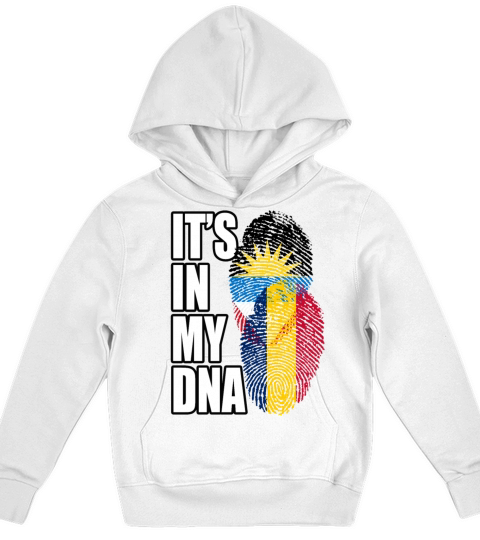 Chadian And Antiguan Mix Heritage DNA Flag Kids Hoodie
