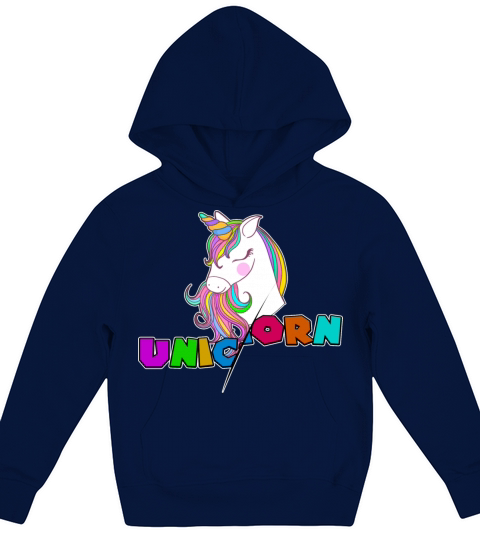 Colorful Unicorn Design For Unicorn Lover Kids Hoodie