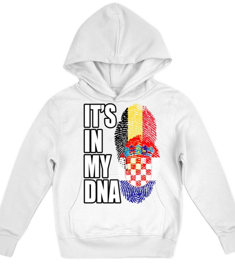 Croatian And Belgian Mix Heritage DNA Flag Kids Hoodie