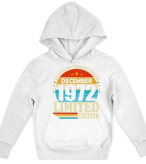 December 1972 Vintage Retro Birthday Kids Hoodie