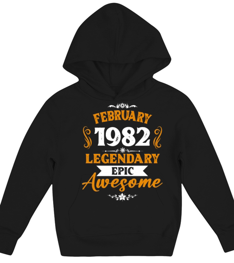 February 1982 Legendary Birthday Present Kids Hoodie