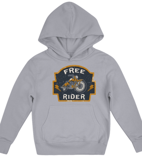 Free Rider Motorcycle Biker Vintage Kids Hoodie