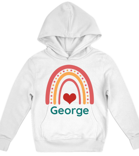 George Vintage Boho Rainbow Kids Hoodie