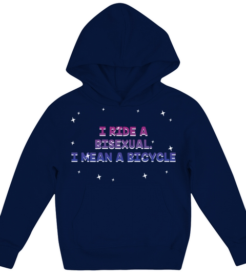 I Ride a Bisexual Bicycle Pun Bi Pride Joke LGBTQ Kids Hoodie