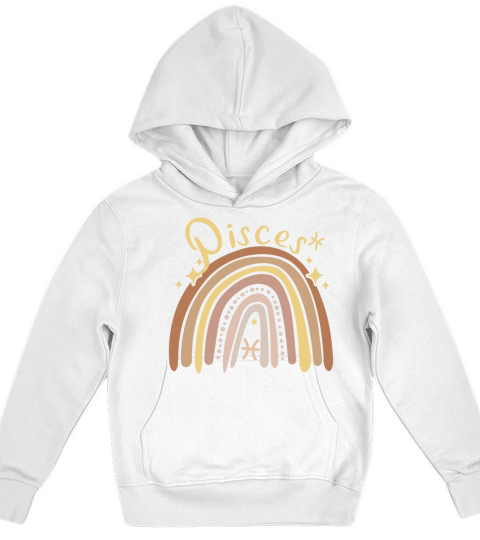 Pisces Zodiac Bohemian Boho Rainbow 70s Vintage Ae Kids Hoodie