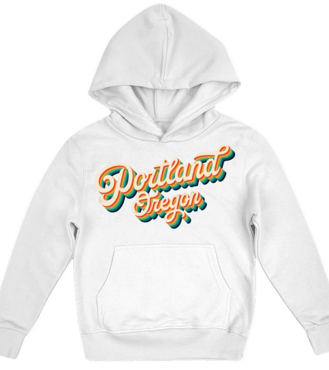 Retro 70S Vintage Portland Oregon Usa Pride Kids Hoodie