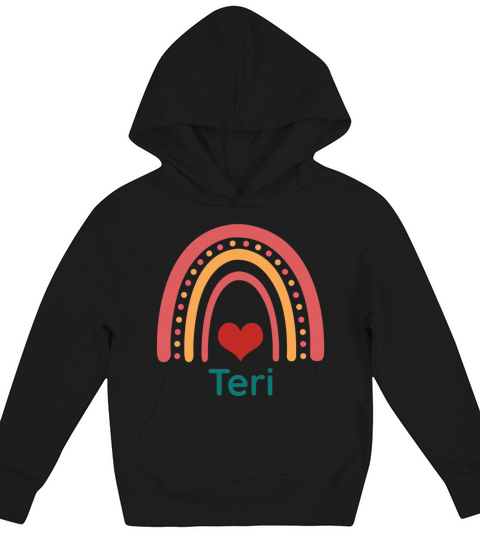 Teri Vintage Boho Rainbow Kids Hoodie