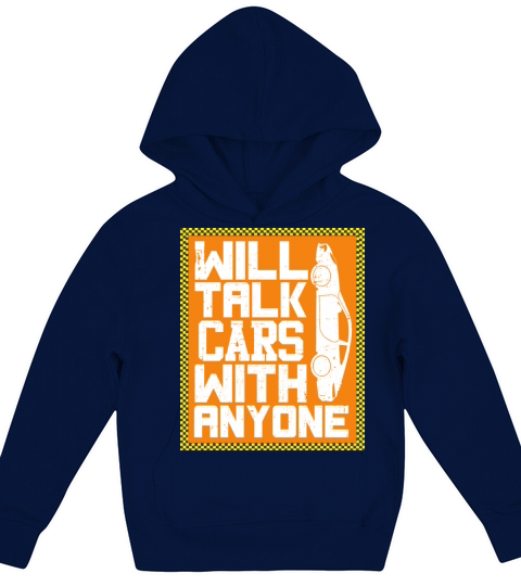 Will Talk Cars With Anyone Retro Vintage Design Kids Hoodie