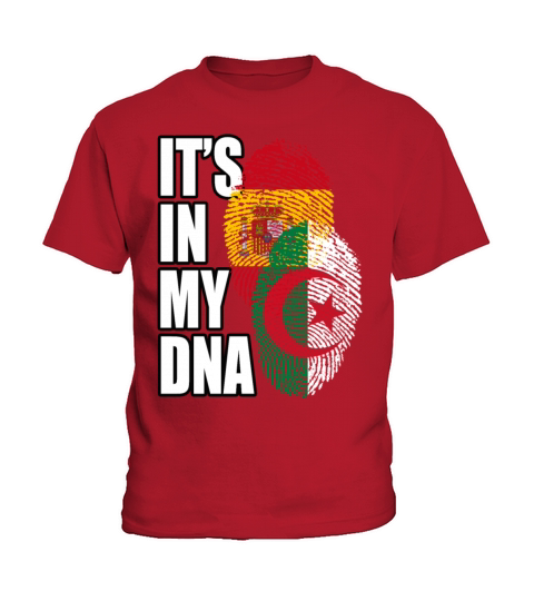 Algerian And Spaniard Mix Heritage DNA Flag Kids T-Shirt