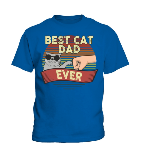 Best Cat Dad Ever Vintage Style Funny Cat in Sungl Kids T-Shirt