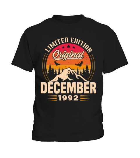 Birthday Gift December 1992 Vintage Retro Kids T-Shirt