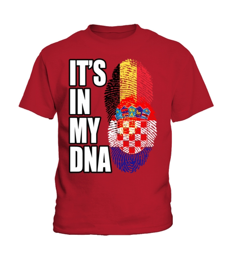Croatian And Belgian Mix Heritage DNA Flag Kids T-Shirt