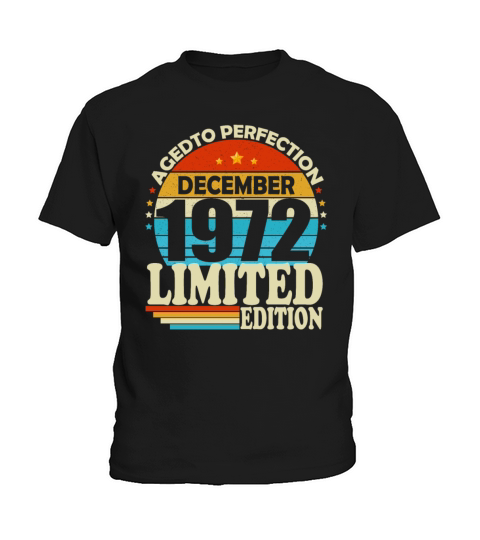 December 1972 Vintage Retro Birthday Kids T-Shirt