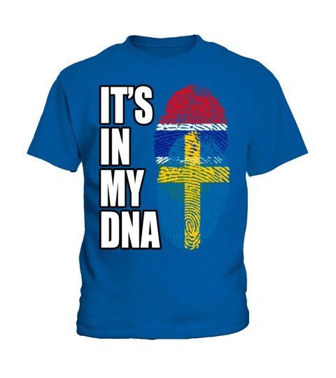 Gambian And Swedish Mix Heritage DNA Flag Kids T-Shirt