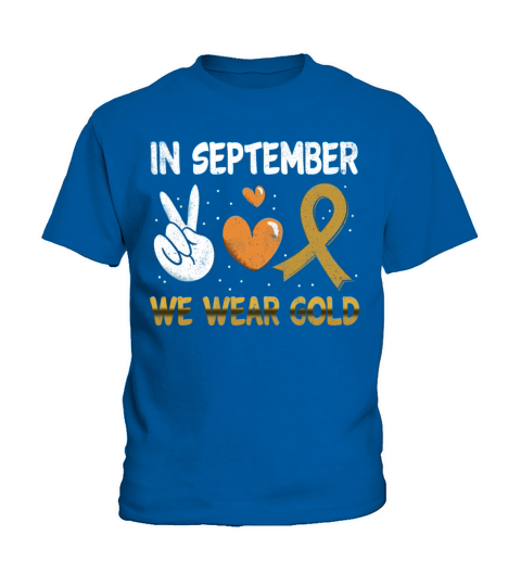 Month September Ribbon Childhood Cancer Awareness Kids T-Shirt