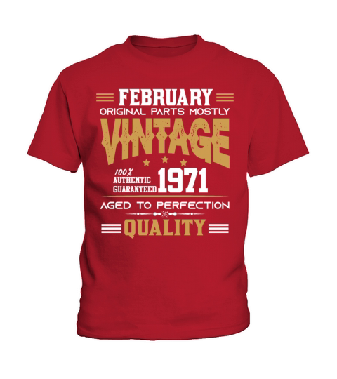 Vintage Aged To Perfection February 1971 Kids T-Shirt