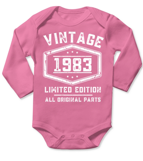 40 Years Vintage 1983 Retro 40th Birthday Long Sleeve Baby One-Piece