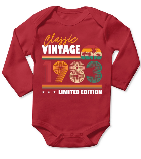 40th birthday born in 1983 classic vintage 1983 Long Sleeve Baby One-Piece