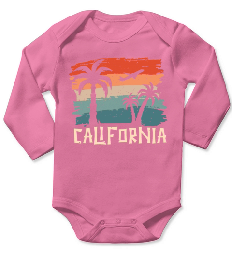 California Summer Sun Palms Beach Water Cali Love Long Sleeve Baby One-Piece