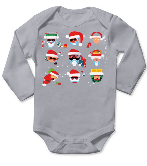 Cute Santa Clause Christmas Pack Long Sleeve Baby One-Piece