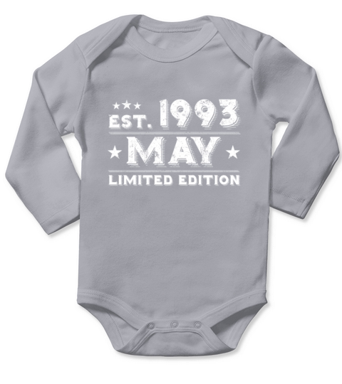 Est May 1993 - Birthday Present - Vintage Long Sleeve Baby One-Piece