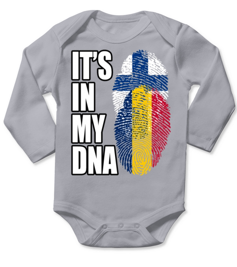 Finland And Chadian Mix Heritage DNA Flag Long Sleeve Baby One-Piece
