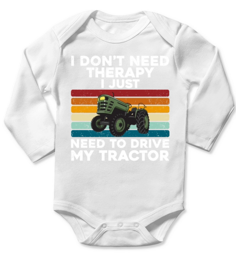 Funny Tractor Lover Design For Farmer Farm Cool Long Sleeve Baby One-Piece