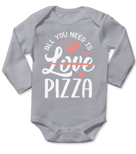Funny Valentines Day Pizza Gift Long Sleeve Baby One-Piece