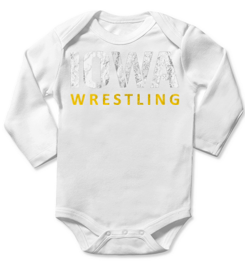 Iowa Wrestling Vintage Distressed Long Sleeve Baby One-Piece