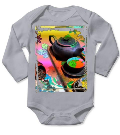 Japan Tea Ceremony Collage Art 99 Long Sleeve Baby One-Piece