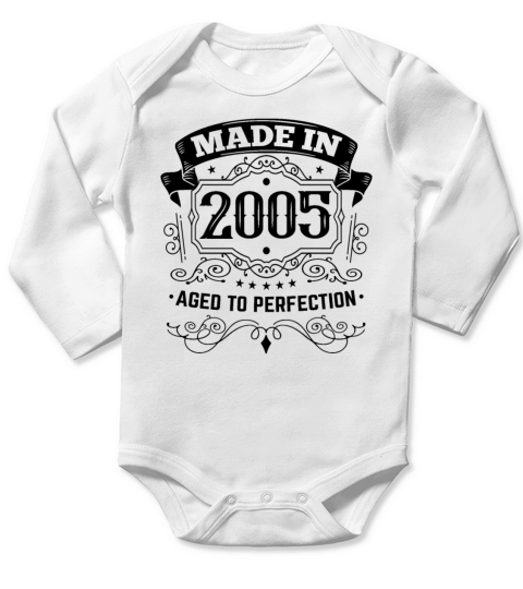 Made in 2005 vintage birthday Long Sleeve Baby One-Piece