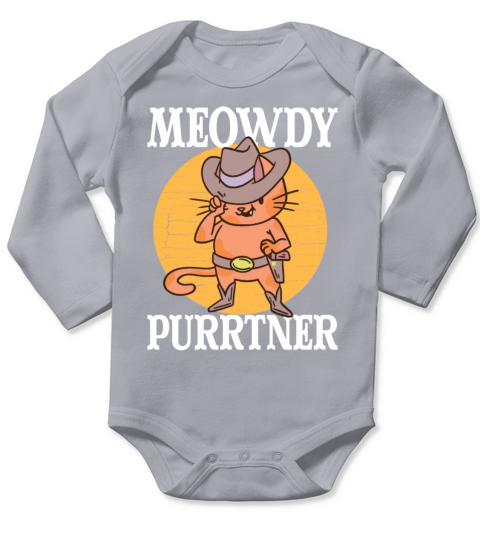 Mewody Purrtner Howdy Partner Vintage Cat Long Sleeve Baby One-Piece