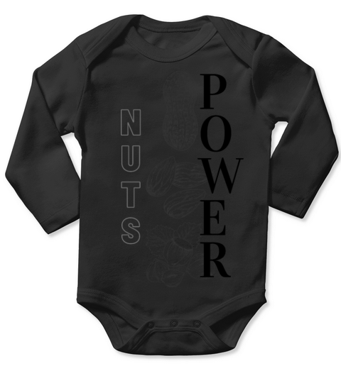 Nuts power vegan protein source minimalistic monoc Long Sleeve Baby One-Piece