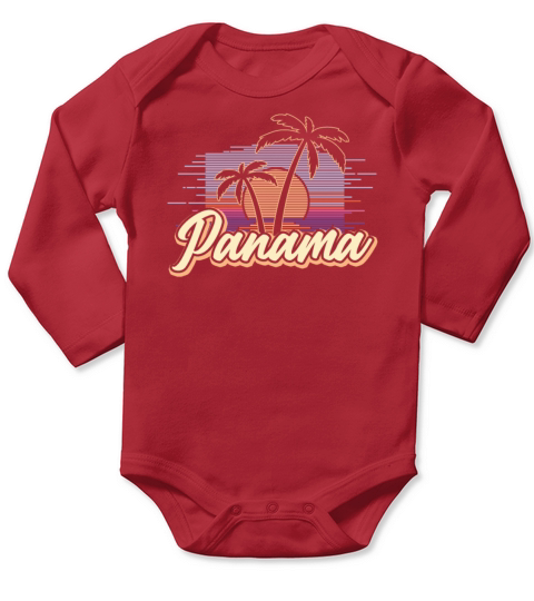 Panama Vintage Sunset Panamanian Wildness Long Sleeve Baby One-Piece