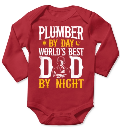 Plumbing Plumber Dad Vintage Long Sleeve Baby One-Piece