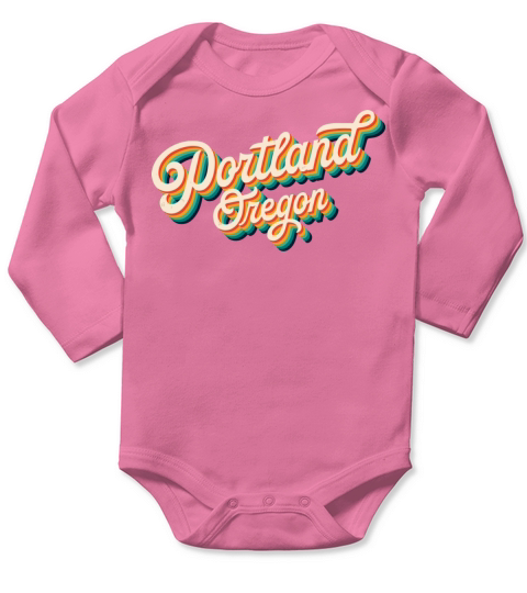 Retro 70S Vintage Portland Oregon Usa Pride Long Sleeve Baby One-Piece