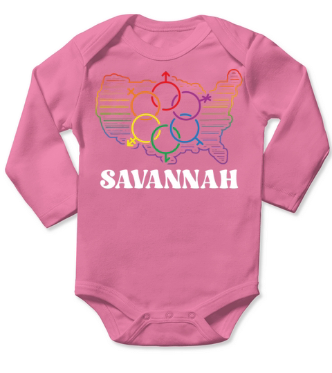 Savannah Pride Month Pride Flag LGBT Community LGB Long Sleeve Baby One-Piece