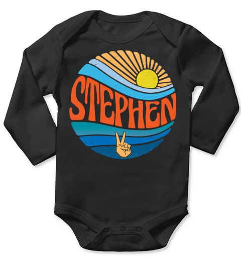 Stephen Shirt Vintage Sunset Stephen Groovy Tie Long Sleeve Baby One-Piece