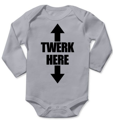 Twerk Here Arrow Up And Down Mens Twerk Here Long Sleeve Baby One-Piece