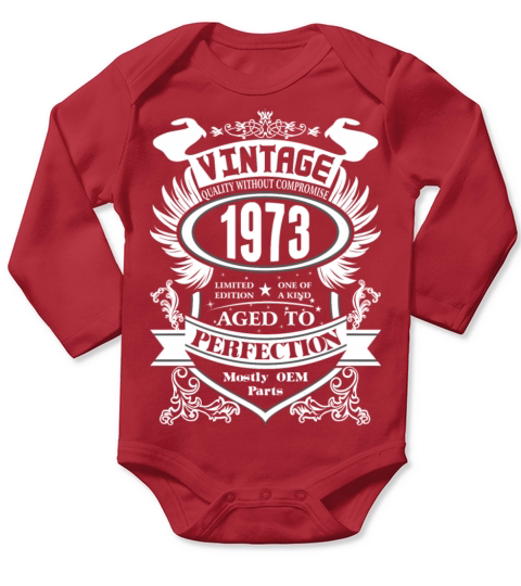 Vintage 1973 Aged To Perfection Long Sleeve Baby One-Piece