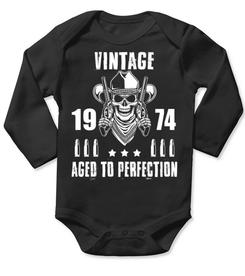 Vintage 1974 Aged to perfection Long Sleeve Baby One-Piece
