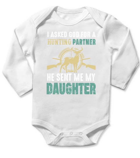 Vintage I Asked God for a Hunting Long Sleeve Baby One-Piece