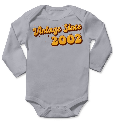 Vintage since 2002 21 Years Old - Groovy 21st Long Sleeve Baby One-Piece