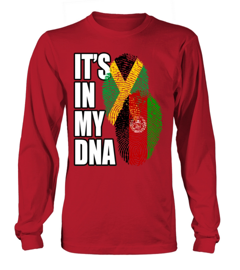Afghan And Jamaican Mix Heritage DNA Flag Long sleeved Unisex
