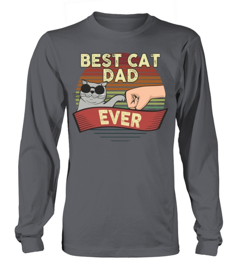 Best Cat Dad Ever Vintage Style Funny Cat in Sungl Long sleeved Unisex